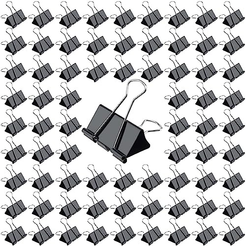 PINGEUI 72 Pcs 51mm Black Bulldog Clips, Large Binder Clips Paper Clamps, Foldback Clip for Home, Office