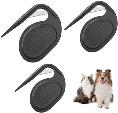 Entfilzungskamm Für Hunde,3 Pet Knot Opener Entfilzungsmesser Katze Neuer Entfilzungsmesser Katze Mit Stahlklinge 3-In-1 Pet Knotting Comb Für Unterfellkamm, Zum Entfernen Von Verfilzten Haaren