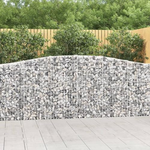 Gecheer Gabions pour pierres gabions, jardinière, paniers, 4 pièces, 30 x 100/120 cm, en forme d'arc de fer, colonnes de gabions, paniers de rétention de terre