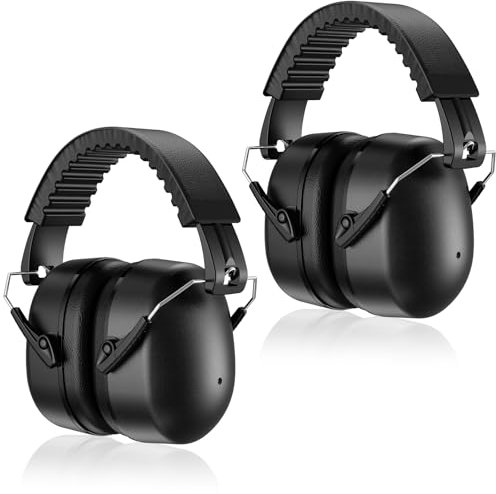 ProCase 2PCS Gehörschutz Kapselgehörschützer NRR 26dB Lärmreduzierung Sicherheit Kapselgehörschützer Kopfhörer für Schießstand Mähen Holzarbeiten Bau Erwachsene Kinder -2 Schwarz