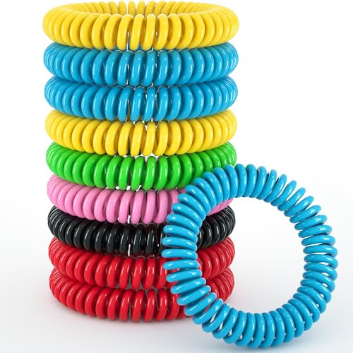 Confezione da 46 braccialetti antizanzare, senza DEET per adulti e bambini