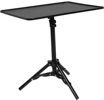 YARNOW Support De Projecteur Réglable 55 Cm sur Table, Trépied Compact en Métal Robuste avec Plateau Intégré, Adapté Bureau, Chevet Et Utilisation Domestique Polyvalente