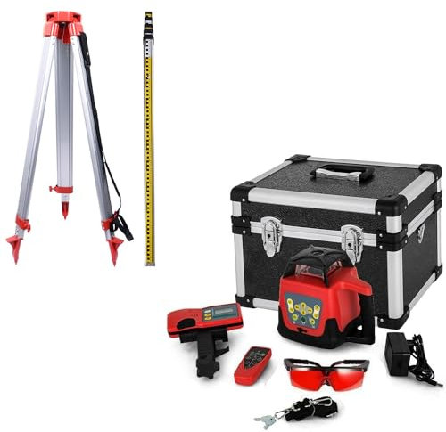 High-Precision 360° Laser Surveyor with Tripod & Tower Ruler, Essential for Construction, Decoration, and Furniture Installation