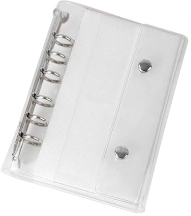 6 Ring Binder Cover A6 A7 - Klar Pvc Notizbuch Ordner Deckel | Transparent Pvc Hülle Mit Verschluss | 6 Loch Notizbuch Cover | Loseblatt Ordner Für Scrapbook Fotokarte Dokumente
