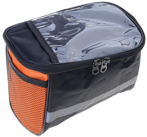 Whoasyst Bolsas grandes de almacenamiento frontal para bicicleta, bolsa de manillar de ciclismo con correa para el hombro, impermeable, bolsa de marco frontal de bicicleta, almacenamiento de
