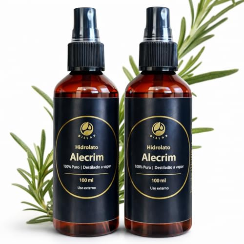 BISLOP Hidrolato de Romero 100% Puro Biológico - Agua de Romero para el Cabello - Estimulante Natural Crecimiento Capilar - Agua Floral - Romero para el Cabello - 2 x 100ml