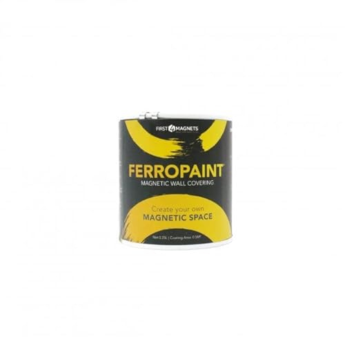 FerroPaint® Charcoal Magnetic Paint for Walls, Bedroom, Office, Kitchen, Playroom, Classroom, DIY and Renovation - 0.5 Litres - 2x 0.25L Tins