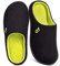 VeraCosy Men's Two-Tone Memory Foam Slippers, Black/Lime, 8/9 UK