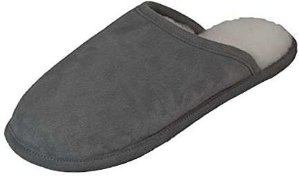 Naturasan Pantuflas de piel de cordero para hombre y mujer, con forro cálido, suela de piel suave, súper ligeras y cómodas, HS-08, gris, 38/39 EU