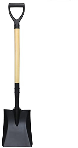 Square Shovel, Shovels for Digging with D-Handle, Overall 41-Inch Long Garden Shovel, Transfer Shovel, Snow Shovel for Car, Garden Tools