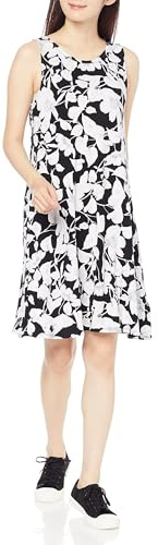 Amazon Essentials Abito Swing a Canottiera (Taglie Forti Disponibili) Donna, Nero Floreale, XL