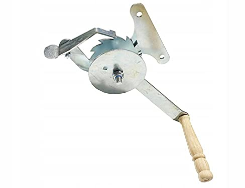 QLS Handels Handwinde Seilrolle Umlenkrolle Kurbel Verzinkt Schwenkgrill Grillrost Dreibein Dreifuss Grill Silber