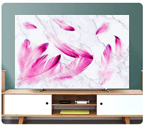 Uvency 85In Hanging Desktop Curved Screen Universal Tv Cover Dust Cover Cloth Indoor Cover Type Tv Screen Protector Bedroom Living Room Decoration Television/A354/85In