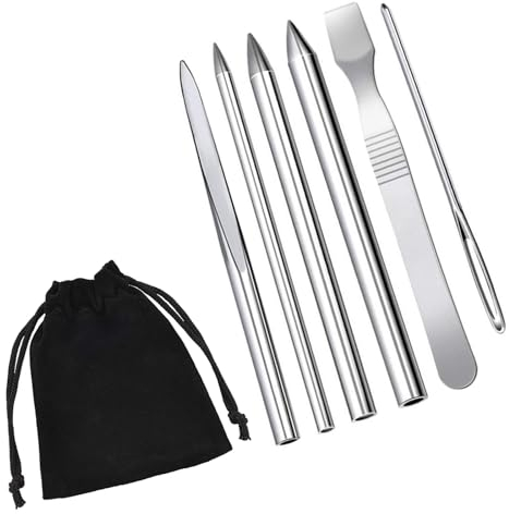 6 Stück Paracord Nadel, Paracord Zubehör, Spicknadel, Spleißwerkzeug, Edelstahl Paracord Nadel, Paracord Nadel Set für DIY Bastelbedarf(mit Schwarze Stofftasche）