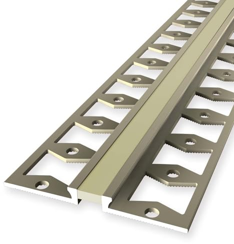 Fogprofil 4,5 x 48 x 2 500 mm expansionsfogprofil kakelprofil aluminium anodiserad stängd stansad sandfärgad