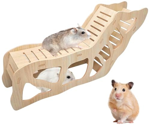 Échelle d'escalade pour hamster, échelle en bois, jouet pour hamster, tunnel pour aménagement paysager, cachette pour hamster, cachette pour petits animaux domestiques, gerbilles, gerbilles