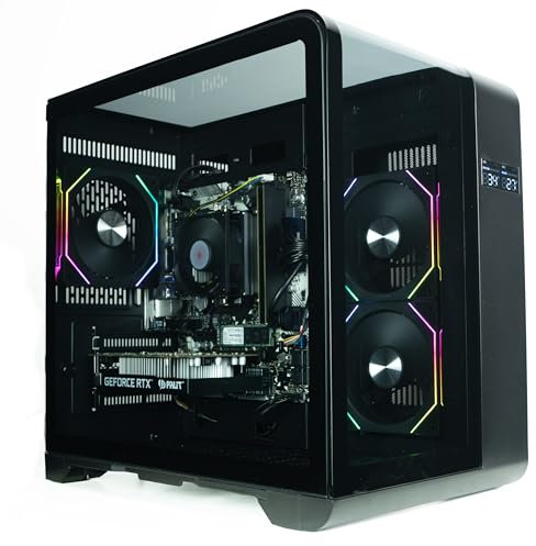 ionz Gaming PC - Desktop Computer, Ryzen 5 5600, NVIDIA RTX 5060,16GB RAM 1TB SSD, Windows 11, 650W 80+ PSU, WiFi, Black - Curve