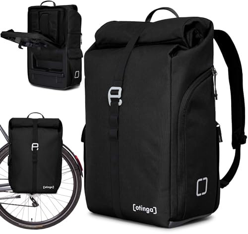 otinga® Flip V3 Fahrradtasche Rucksack [34L Volumen] für jeden Gepäckträger I Stylische Gepäckträgertasche mit Rucksack - in 3 Sekunden umgebaut I Wasserdichter Fahrradrucksack Gepäckträger