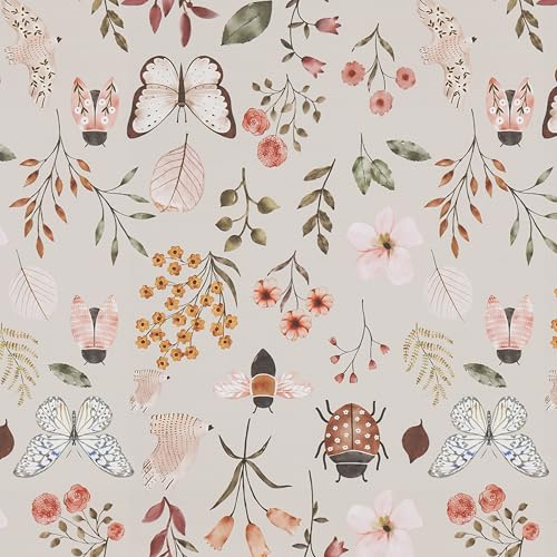 AMIGO Carta da parati Autoadesiva Gialla con Fiori e Farfalle per Bagni,Soggiorni e Camere da letto 44x300cm