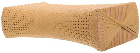OUNONA Simulated Rattan Sauna Pillow Large Breathable Neck Cushion for Steam Rooms and Bathtubs Plastic Material Neck Rest for Summer Bed Support and Relief