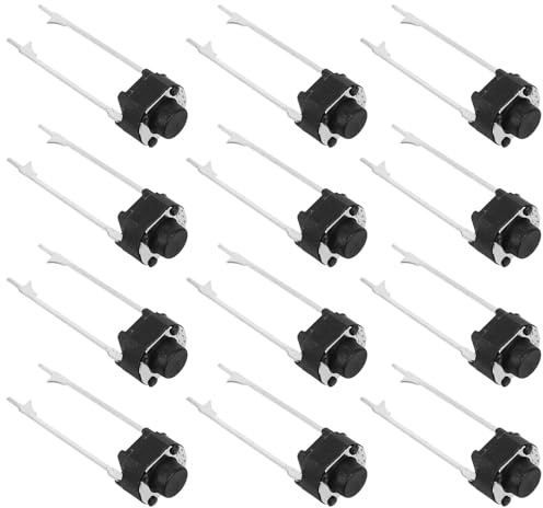 TOPPERFUN 20 Pezzi Microinterruttore Momentaneo Rotondo 2 Pin Pulsante a Pressione Montaggio Superficiale Mini Interruttore Silenzioso per Elettronica Fai da Te e Breadboard
