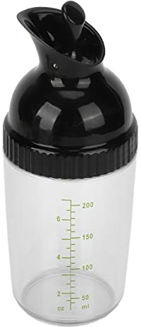 Oytrui Shaker per Condimenti per Insalata da 200 Ml, Bottiglia per Condimenti a Tenuta Stagna Senza BPA con Coperchio, per Salse da, Olio, Aceto (Nera)