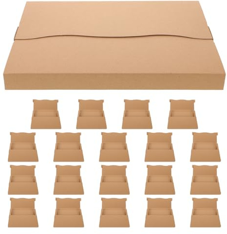 jojofuny Scatole di Spedizione per Dischi in Vinile 310x226x28mm 20 Pezzi, Scatole di Cartone Kraft Riciclabile Robuste, Salvaspazio e Protettive per Traslochi, Imballaggio e Spedizione
