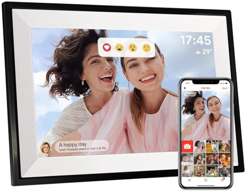 Frameo WiFi Digital Photo Frame 10.1 Inch 32GB Memory, 1280x800 HD IPS Touch Screen Electronic Wifi Digital Picture Video Frame, Auto-Rotate, Share Moments Instantly via Frameo App