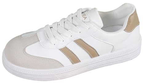 Générique Chaussures Décontractées Femmes Blanches à Enfiler Design Lacets Tendance Plates Usage Quotidien Confortables