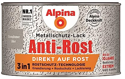 Alpina Metallschutzlack Anti-Rost Eisenglimmer Silber 300ml