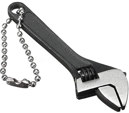 Mini justerbar skiftnyckel, 6,3 cm liten stålskiftnyckel HATOOLHA® handskiftnyckelverktyg för industri och bilreparation (svart)