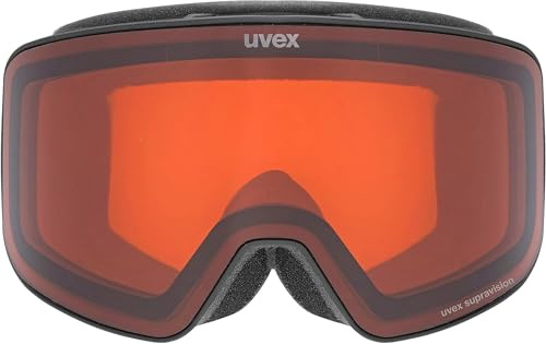 uvex pyrit LG, Skidglasögon unisex – vuxen, schwarz matt dl/orange-klar S2, one size