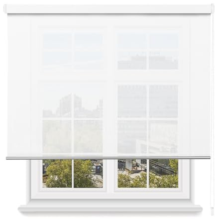MERCURY TEXTIL- Estor Enrollable Screen Apertura 5% (100x200cm, Blanco)