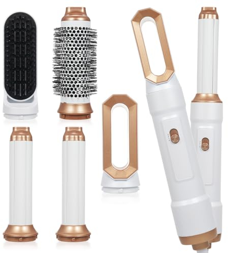 Airstyler Set, 5 in 1 Warmluftbürste Set Stylingbürsten mit Haartrockner Rundbürstenföhn Airflow Multifunktions Haarstyling,Haarglätter Bürste zum Trocknen,Volumisieren,Glätten,Straight Comb Hair