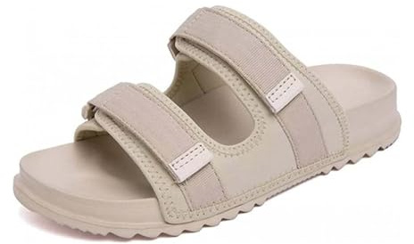 Ciabatte per Diabetic Uomo Donna Piedi Gonfi Scarpe da Passeggio Regolabili Edema Scarpe per Donne Extra Largo Comodo Sandali Ortopopedici Comfort Anziani per Unisex-Beige||40
