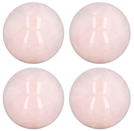 Kuuleyn Sfera curativa al quarzo rosa 4 pezzi Sfere di di quarzo rosa diametro 0,8 pollici Sfera di curativa trasparente con energia negativa per decorazione meditazione fai da te