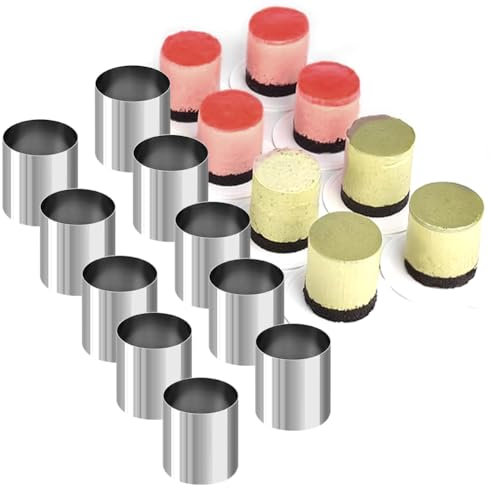 Zinueen Lot de 10 anneaux de dressage en acier inoxydable - Anneaux à dessert - Anneaux de service en acier inoxydable - 5 cm de diamètre - Hauteur : 5 cm - Ronds