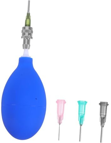 Hohopeti Applicator and Pottery for Dispensing Decoration Ceramic Glaze Precision Set, Fine Tip Rubber Squeeze Bottle, 1 Oz Blue, Controlled