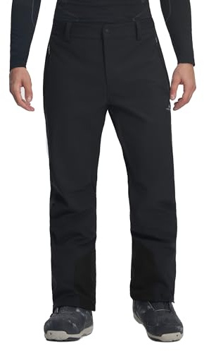 Pioneer Camp Pantaloni da sci da uomo 15000+MM H2O impermeabili, pantaloni da neve, da snowboard, antivento, in softshell, termici, da sci, per uomini, con paraneve, Nero , XL