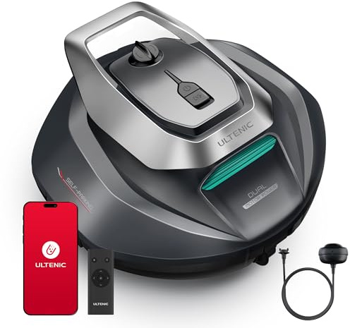 Ultenic Pooleco 10s Poolroboter, Poolroboter Akku mit 3 Motoren, 90Min, 80㎡, Fernbedienung und App-Steuerung, Automatisches Parken, Geeignet für alle Arten von Schwimmbadoberflächen