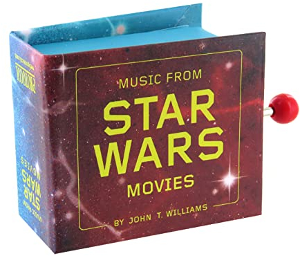 Lutèce Créations Spieluhr/Spieldose/Musikdose/Musikbox mit Handkurbel in Form eines illustrierten Pappbuchs mit 18-Ton-Spielwerk - Krieg der Sterne - Star-Wars - Hauptthema (John Williams)