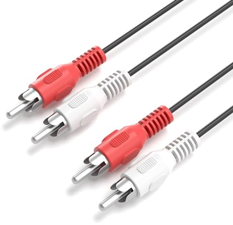 JAMEGA - 20m Cinch Audio Kabel | 2 Cinch-Stecker Stereo Kabel für Verstärker, Hifi-Anlage, Hifi-Receiver, Heimkino, Blu-Ray Player uvm.