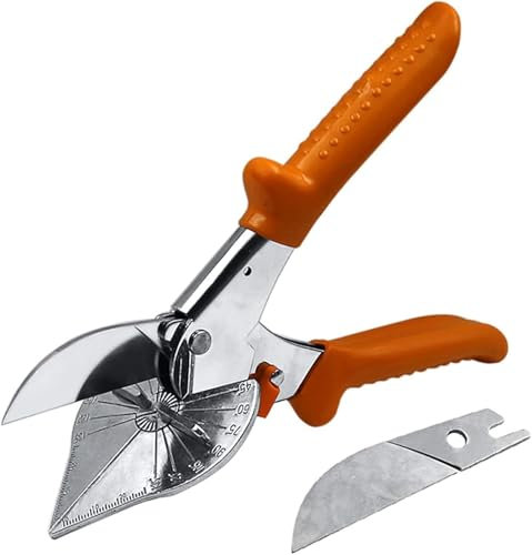 HOHXEN Forbici e Cesoie per Potatura, 45–135 gradi Molti angoli di forbici per mitra, Pinza Multifunzione,Taglierina Angolare Regolabile per taglio PE Tubo, Ramo, Filo - con 1 Lame di Ricambio