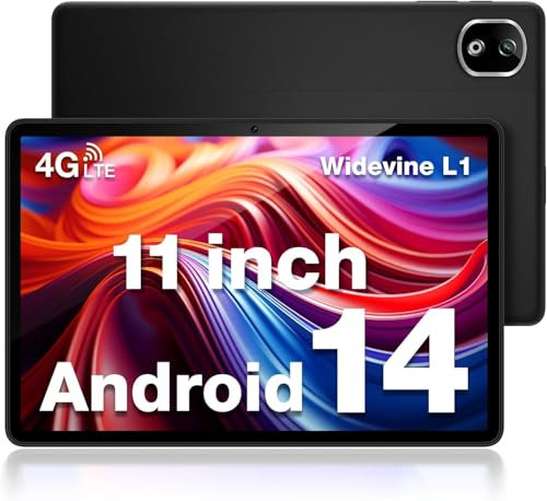 DOOGEE T30E Tablet 11 Pulgadas, Android 14 Tablet, 8000mAh,Dual 4G LTE + WiFi(2.4GHz/5GHz),Tableta 128GB/Octa Core/Cámara5MP+13MP/WidevineL1/OTG/BT5.0/Type-C/3.5mm Jack Negro