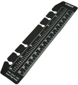 Flexibles Lineal, schwarz, Kunststoff, Notizbuch, Ordner, Lineal, bruchsicher, biegbar, PVC-Seitenteiler, weiches 6-Loch-Lineal mit Skala für A6-Ringbinder, Tagebuch, Organizer (15 cm)