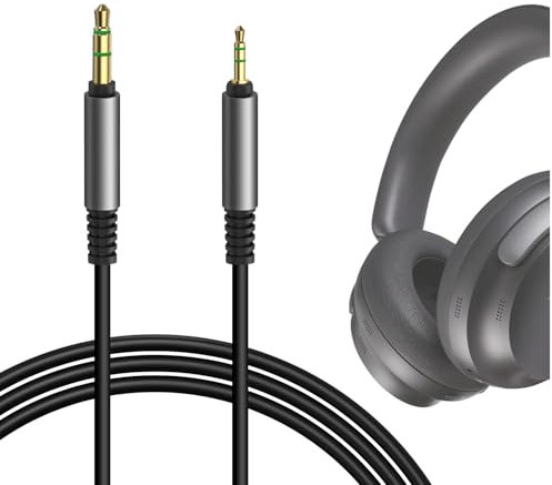 GEEKRIA Audio Cable Compatible with QuietComfort, QC Ultra/SE/45/35 II/3, NC700 Headphones, 2.5mm to 3.5mm Replacement Stereo Cord (Black 5.6 ft/1.7 m)