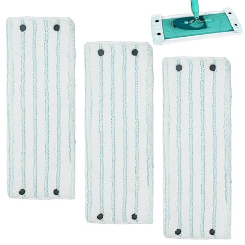 Bodenwischer Ersatzbezug für Leifheit Combi/Clean Twist M Micro Duo 3 Stück Wischmopp Bezug Bodenwischer zubehör, Ersatz Mikrofaser Mopptuchbezug (42 x 15.5 cm)