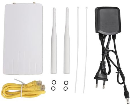 EIMSOAH Router Wifi POE 4G OUTDOOR LTE, con Slot della Scheda SIM, Modem 4G LTE Sbloccato da 300 Mbps con 2 Antenne 5DBI per All'aperto (Plug)