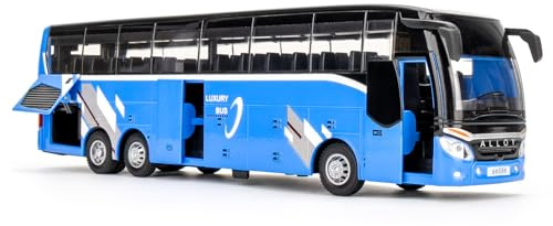 TGRCM-CZ Modèle de voiture 1/30 de luxe en alliage de zinc avec son et lumière, pour collectionneurs et enfants, à partir de 3 ans, cadeau d'anniversaire (bleu)