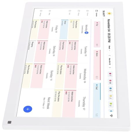Dpofirs Display del Calendario Touch Screen Full HD Intelligente Montato a Parete per la Pianificazione Familiare e la Pianificazione dei Pasti per L'arredamento Moderno della Casa (WHITE)